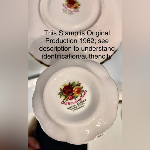 Royal Albert 11 Pc ‘62 “Tea for 4” Vintage Bone China Old Country Roses MintCond - Picture 11 of 16